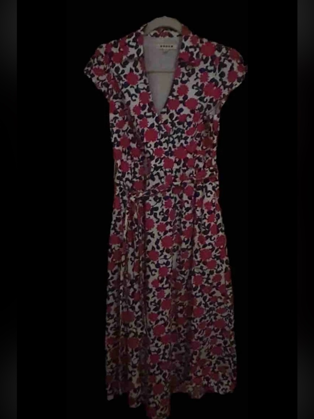 NWOT Boden "Julia"  Floral Wrap Midi Dress in Red and Navy - Picture 2 of 4